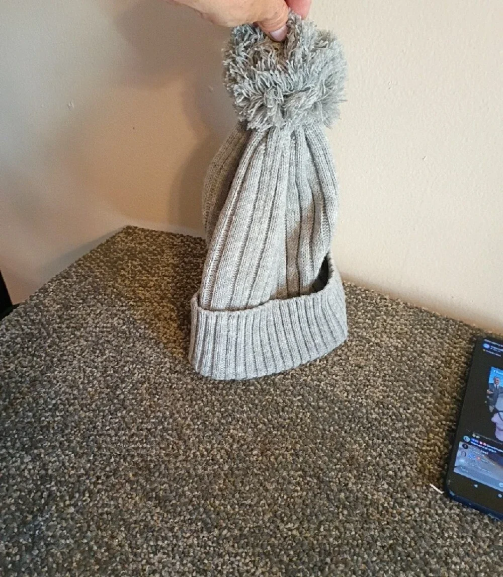 Michael Kors Women's  Ribbed Pom Pom Beanie in Light Gray